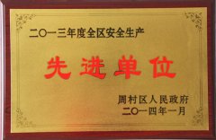 YP电子无纺布获全区安全生产先进单位